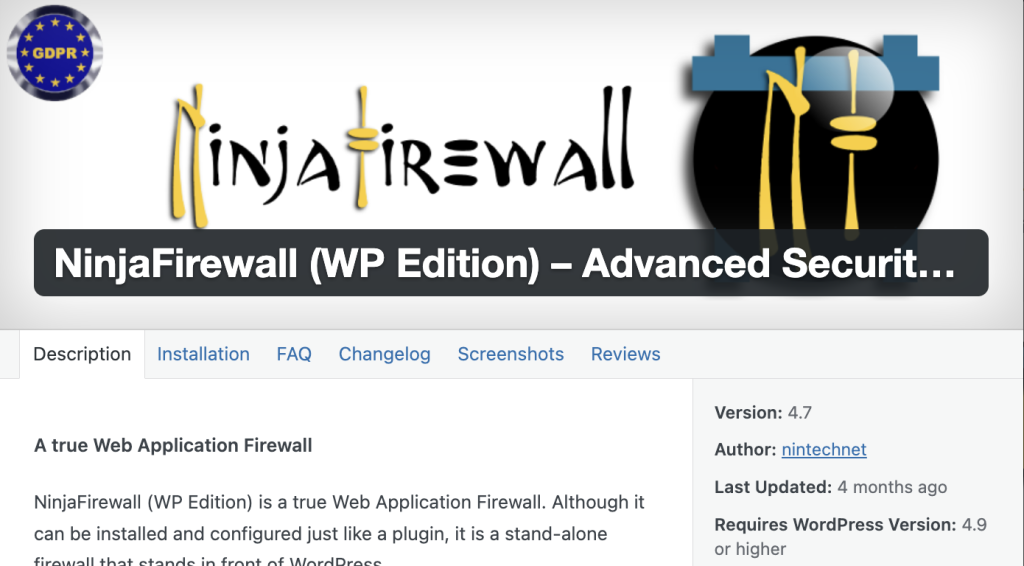 ninjafirewall plugin